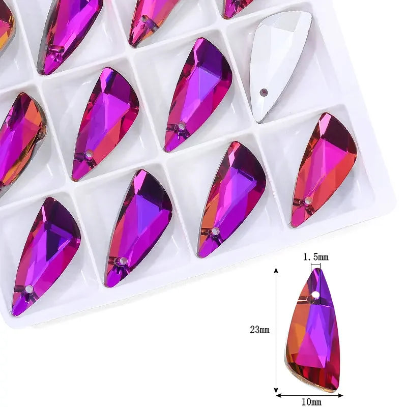 Crystal Multi -shape Pendants Single Hole Charms Glass Beads for DIY Jewelry Making Necklace Earrings Jewelry Craft Production Qme 6-12pcs