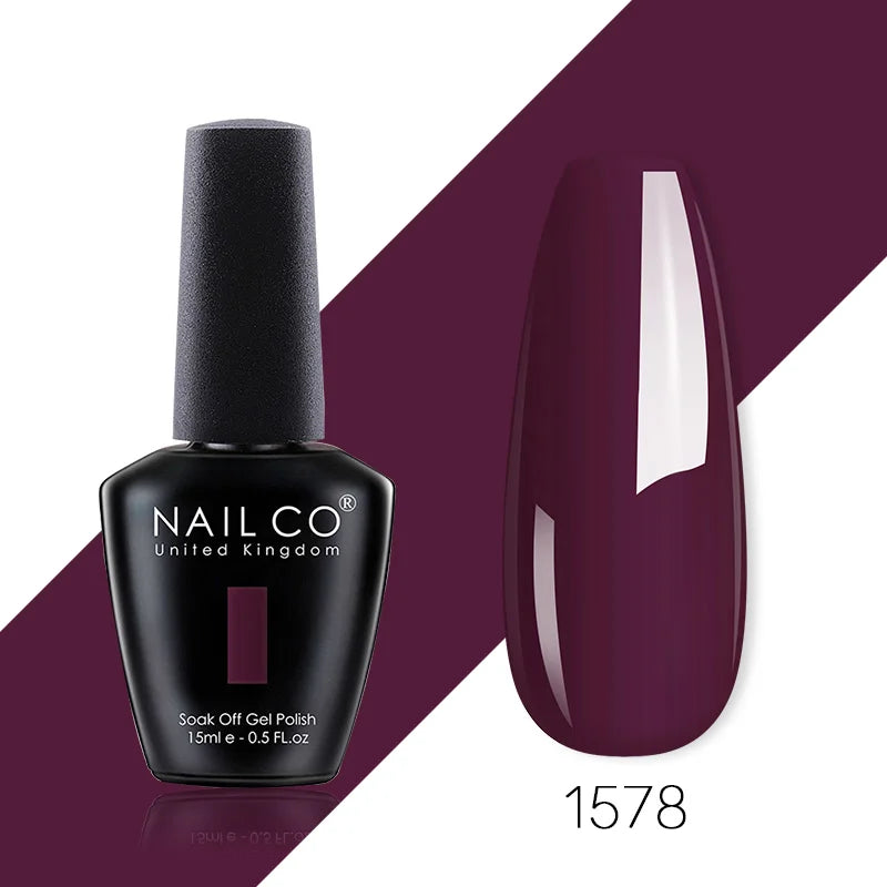 NAILCO 85 Colors Nail Gel UV LED Lacquer Manicure Varnish Hybrid Semi Qme 1578