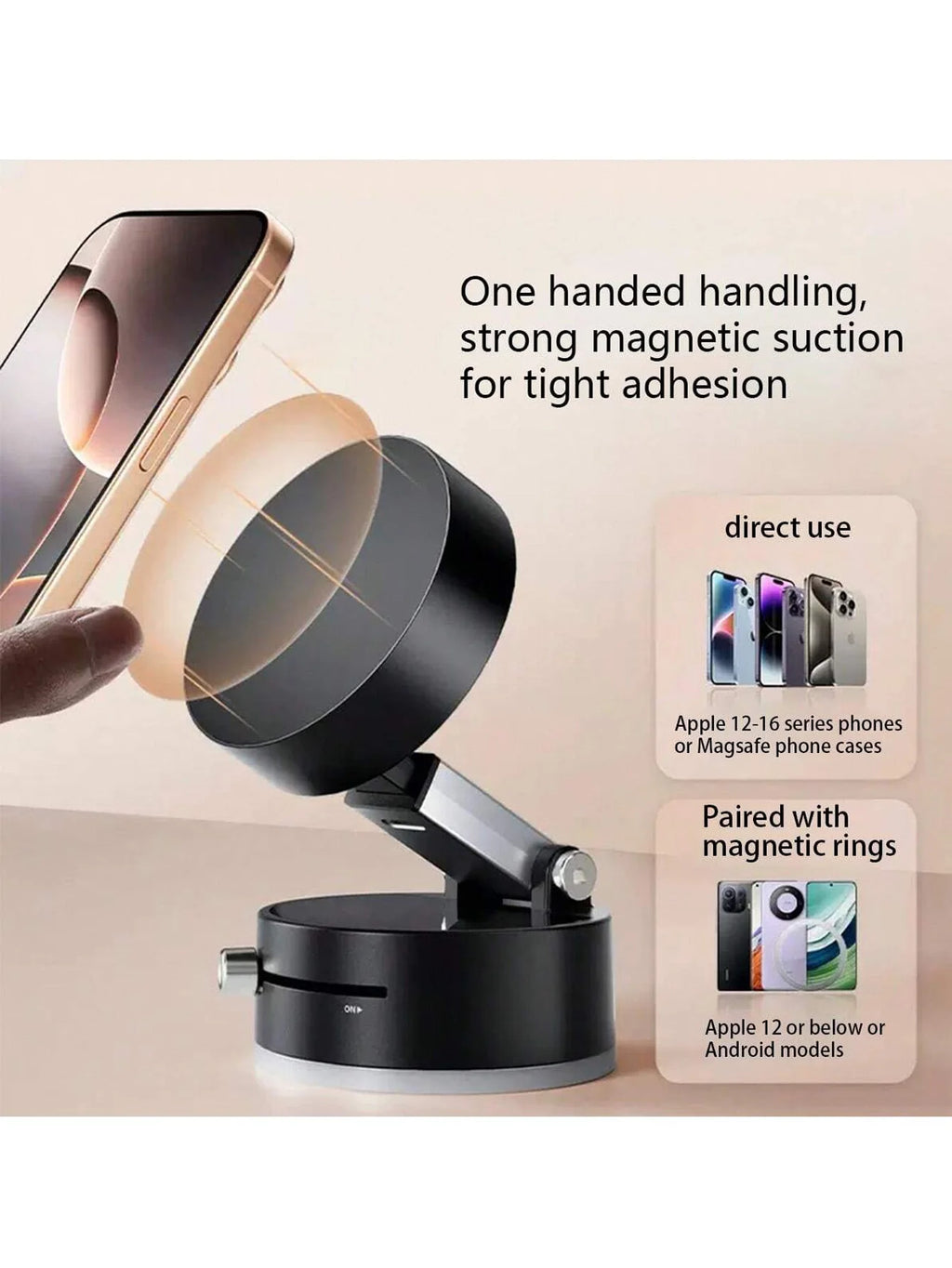 Vacuum Magnetic Phone Holder Desktop Foldable Extendable Lazy Car Qme