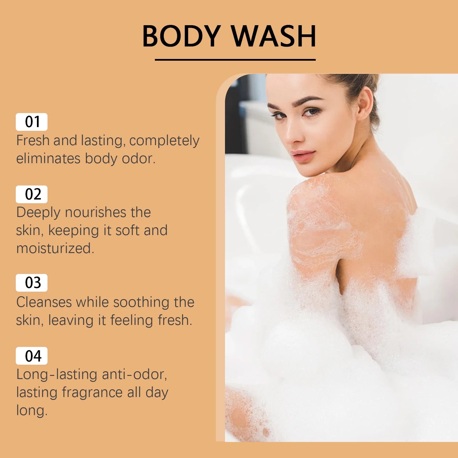 Oceaura Persimmon Body Wash Full Use Long-lasting Odor Eliminating Qme