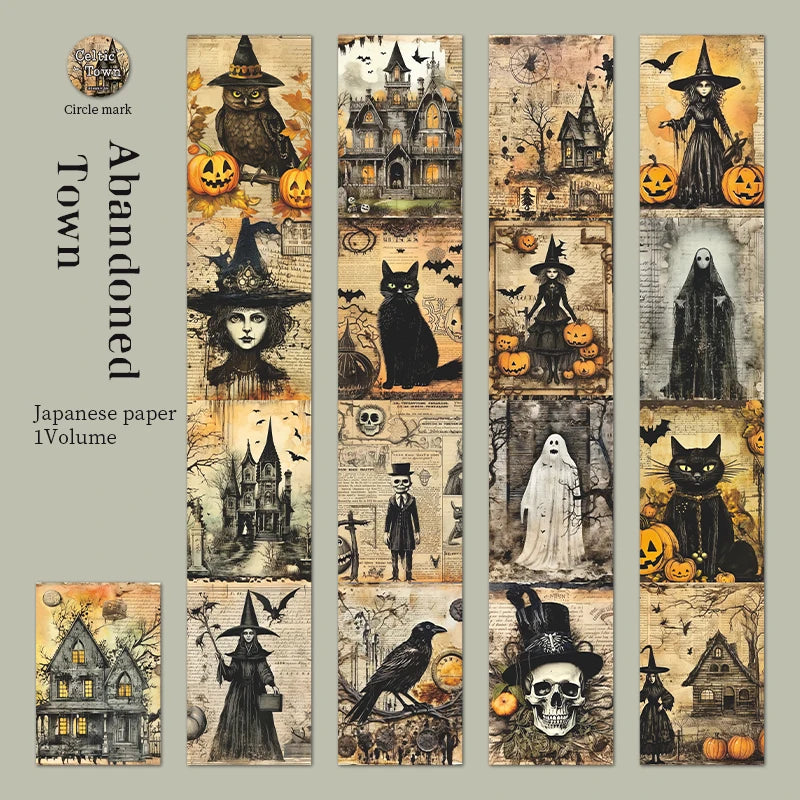 1Roll Halloween Gothic Dark Magic Washi Tape for Scrapbooking DIY, Collage Supplies, Phone Case Notebook Decoration Qme 6