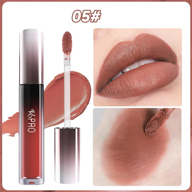 Matte Velvet Highly Saturated Lip Gloss,Long-Lasting Liquid Lipstick,Quick-Drying,Non-Stick, With Plant Squalane,Nourishing Qme 05