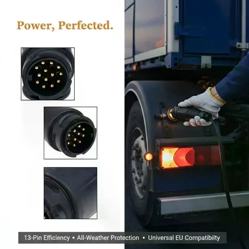 12V 13 Pin Trailer Plug Waterproof Pole Electrical Connector Qme