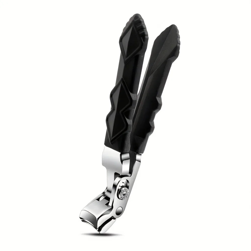 Anti Splash Nail Clippers Long Handle Professional Manicure Tool Qme Black