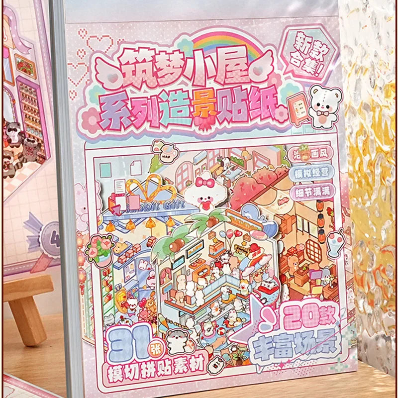 Miniature Scene Sticker Book, Abundant Scenes All in One, A Must-Have for Craft Lovers & Perfect Gift Choice Qme