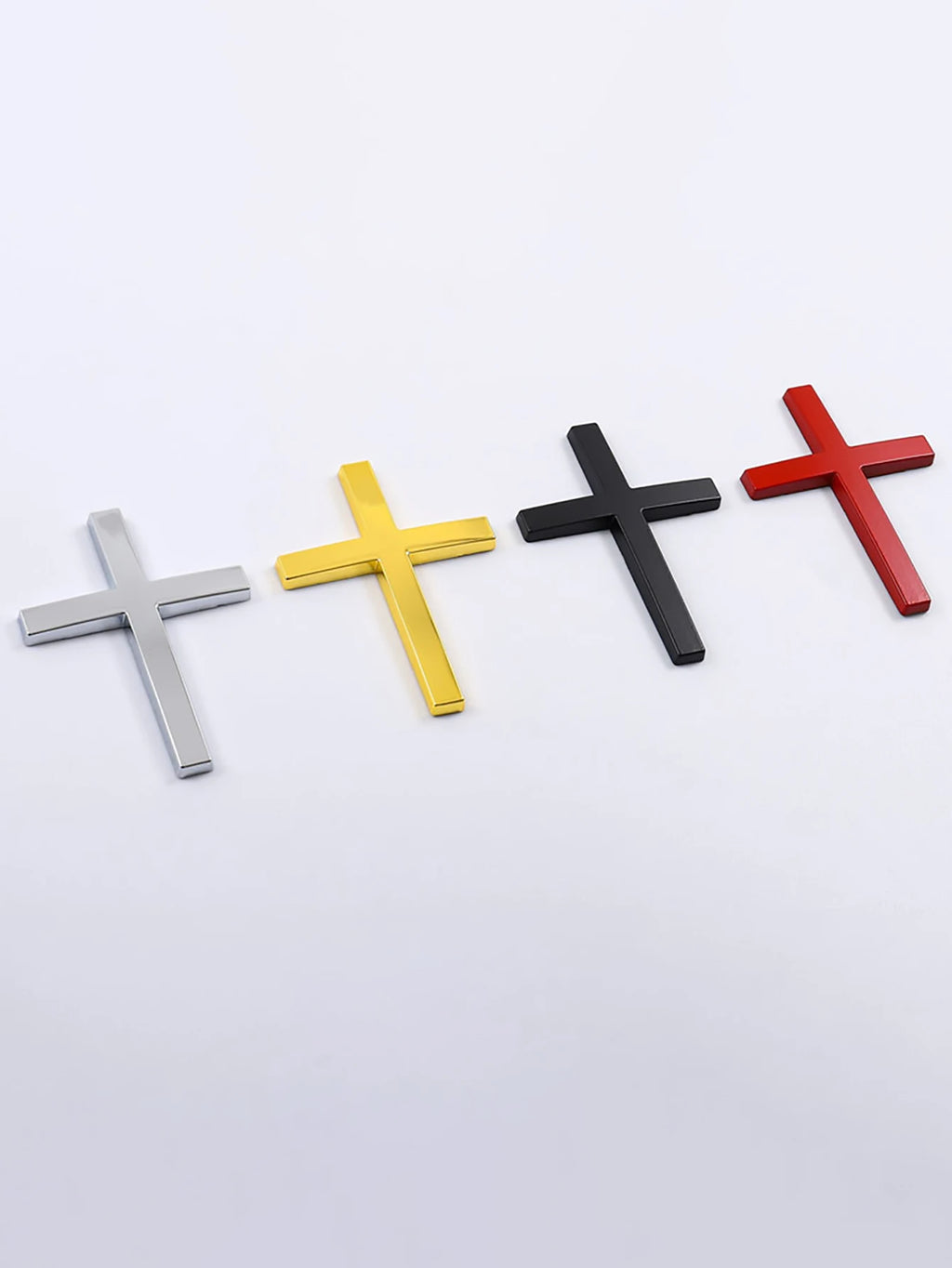 Metal Cross Car Bumper Sticker Rear Decor Scratch Protection Cover Qme black