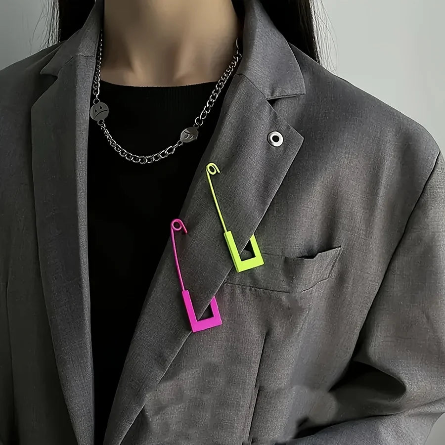 Colorful Square Safety Pins Metal Brooch Clips for Clothing Sewing Craft Decor Qme