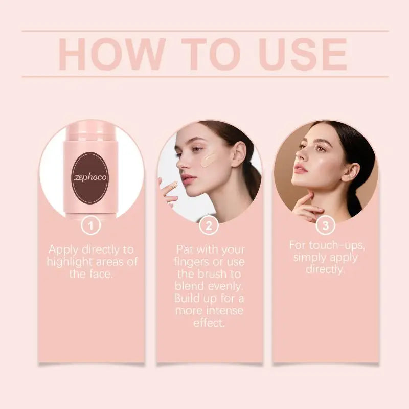 Makeup Stick Contour Highlight Blush Dual Ended Hydrating Long Qme