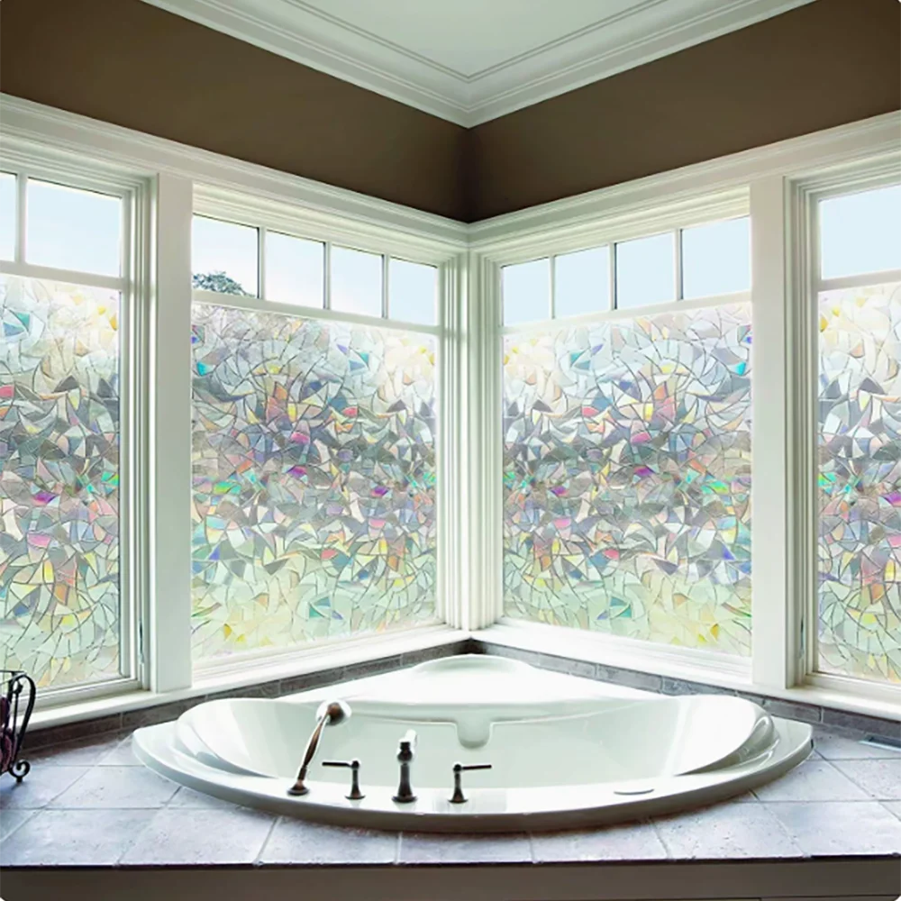 Electrostatic Adhesive Window Privacy Film Rainbow Colored Glass Qme