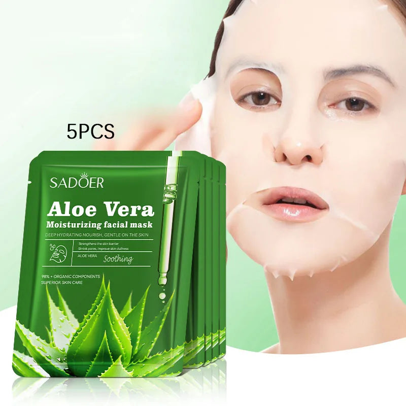 5-piece Moisturizing Facial Mask Natural Ingredients Replenish Skin Qme 5PCS