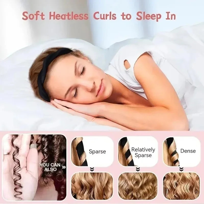 Heatless Curling Rod Headband 0 8 85M No Heat Silk Curls Soft Hair Qme