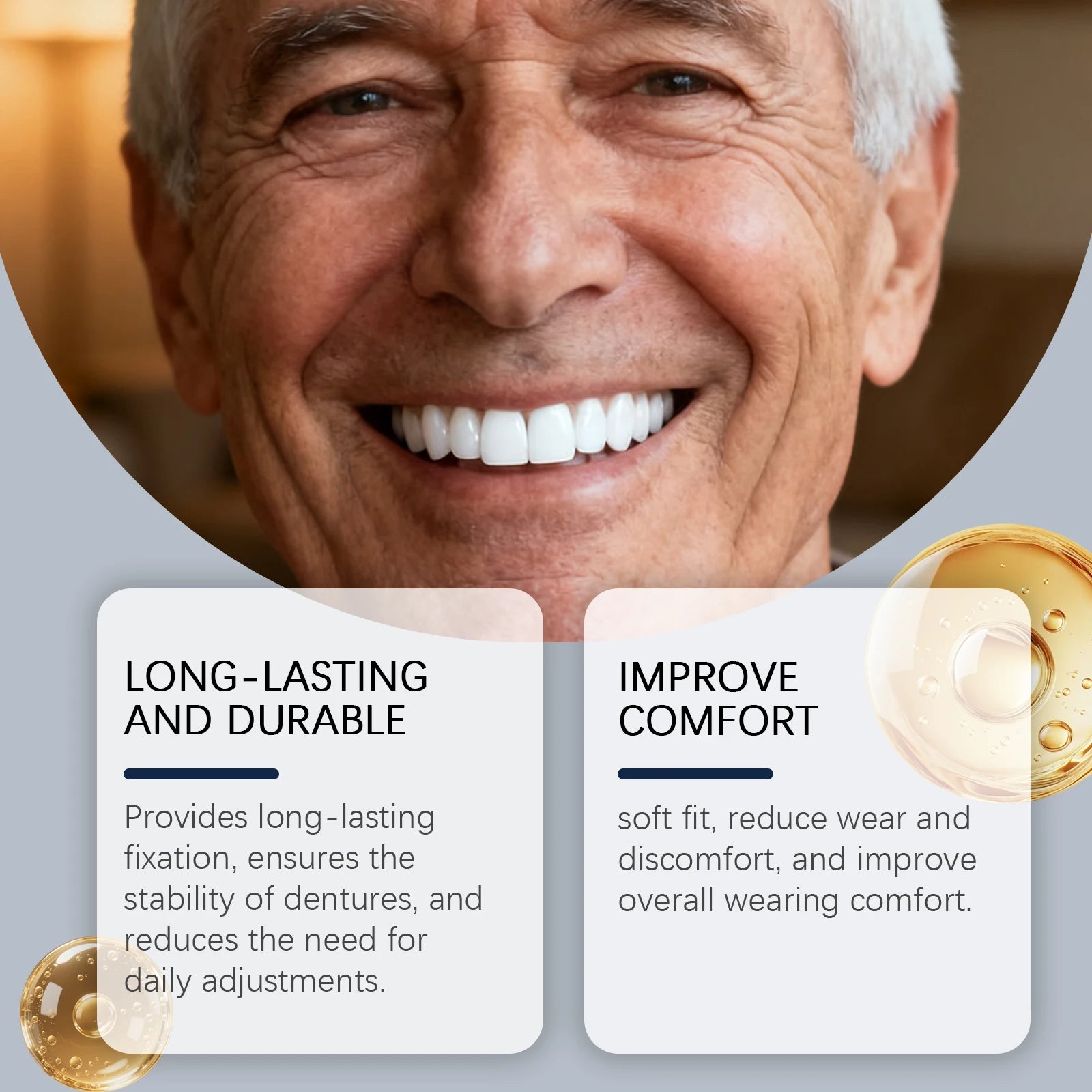 Oralhoe Thermoplastic Denture Adhesive Glue for Upper & Lower Denture Waterproof Chewing Comfortable Dentures Fixing Cream 40g Qme