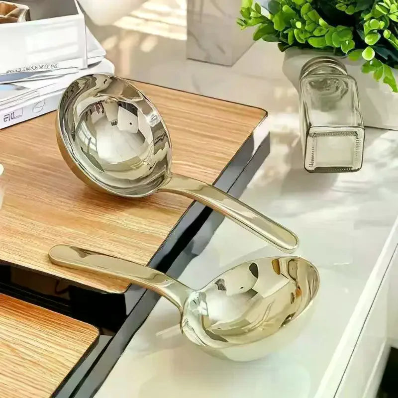 201 Stainless Steel Deepen Tablespoons Soup Ladle Short Handle Large Qme
