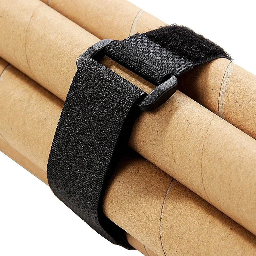 10pcs Nylon Hook & Loop Strap Cable Durable Self-adhesive Bike Tie, Reusable Fastening Nylon Cable, Length Qme