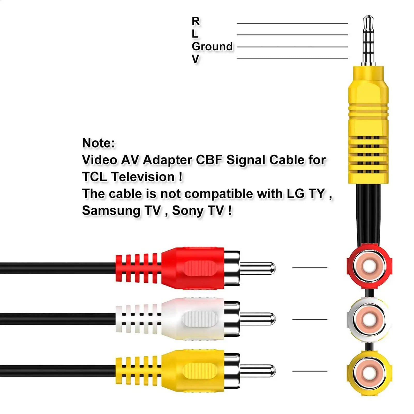 TCLDedicated Jack Plug RCACable 3 5 Aux Male RCAFemale Adapter Mini Qme