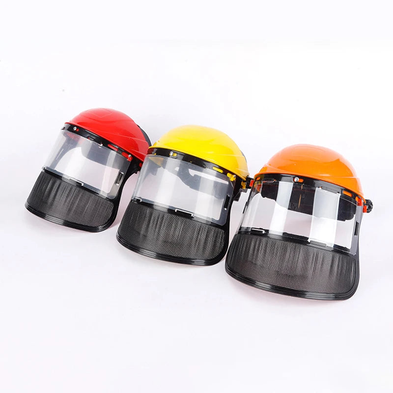 Garden Grass Trimmer Weed Wacker Safety Helmet Hat Full Face Mesh Qme
