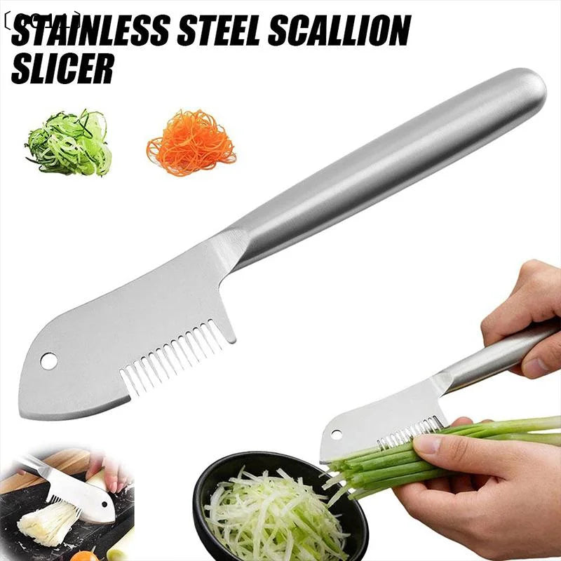 Stainless Steel Green Onion Cutter Shredder Slicer Kitchen Gadget Qme