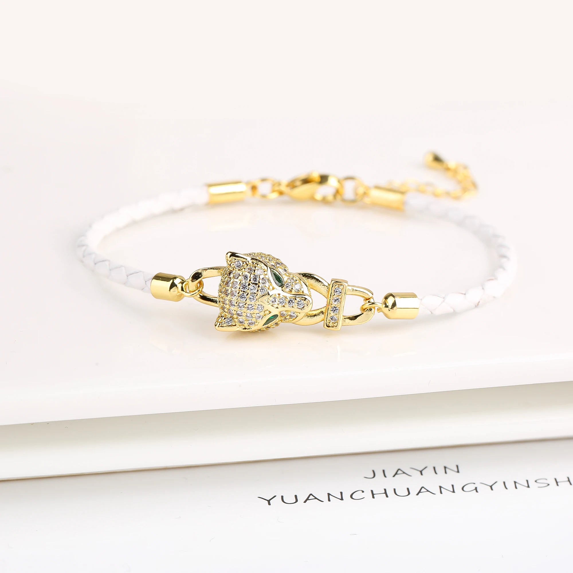 New 6 Colors Fashion Cute Animal Bear Zirconia Leather Rope Braided Adjustable Bracelet Classic for Man Woman Party Jewelry Gift Qme C