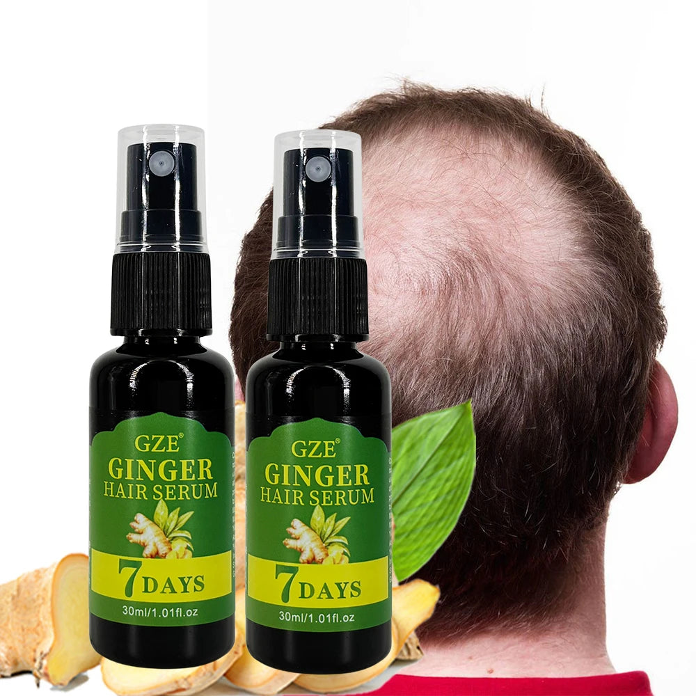 2 Pack GZE Ginger Hair Serum 7 Days Moisturizing Strong Hair Qme