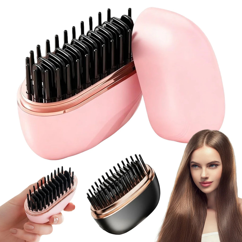 Mini Fast Heating Hot Comb Rechargeable Hair Straightening Comb with 3 Temp Settings Cordless Hair Straightening Brush for Women Qme
