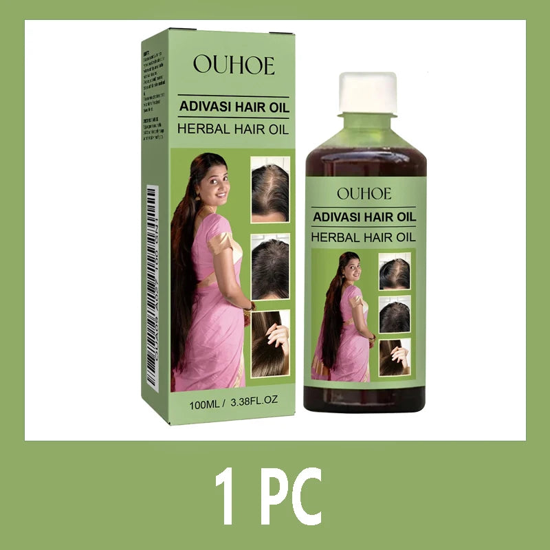 100ml Hair Growth Oil India Adivasi Herbal Hair Care Rosemary Repair Damaged Hydrate Moisturize Scalp Reduce Dandruff Qme 1PCS