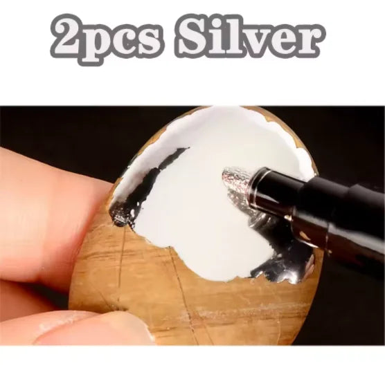 1/2pcs Mirror Marker Pen DIY Reflective Paint Pens Mirror Markers Chrome Gold/Silver Marker Signature Car Styling Art Craftwork Qme 2 pcs silver