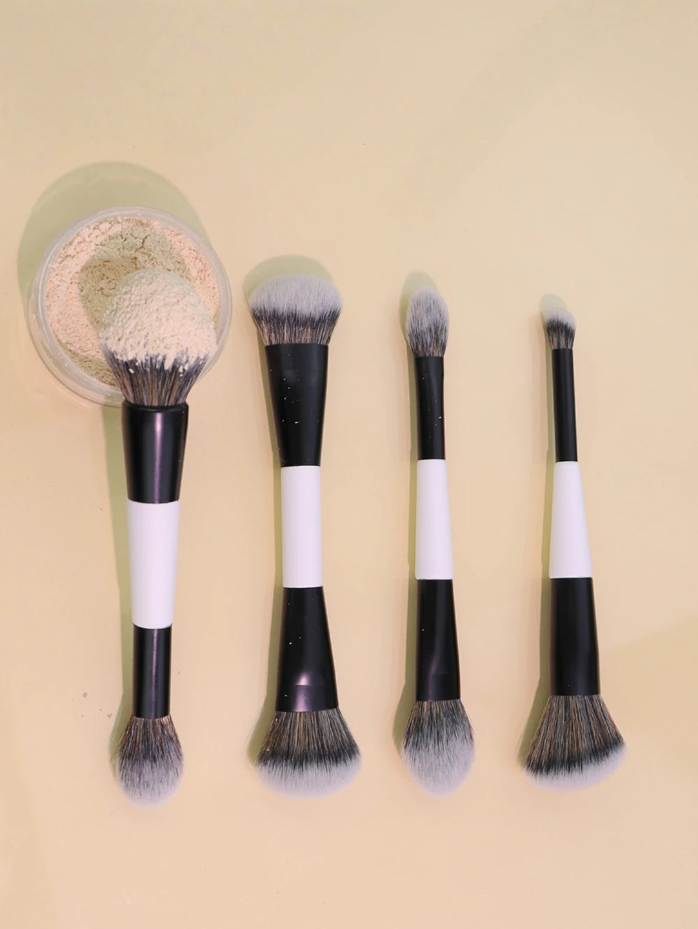 Dual-Headed Makeup Brushes Multi-Functional Makeup Brush Foundation Blush Highlighting Beauty Facial Shaping Cosmetic Brushes Qme