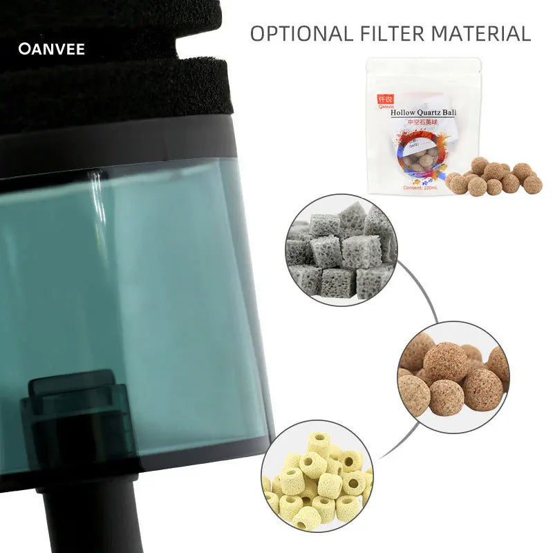 Fish Tank Hollow Quartz Ball Free Breathing Cubes Bio Ceramic Ring Aquarium Biochemical Sponge Filter Water Filtro Foam Carbon Qme