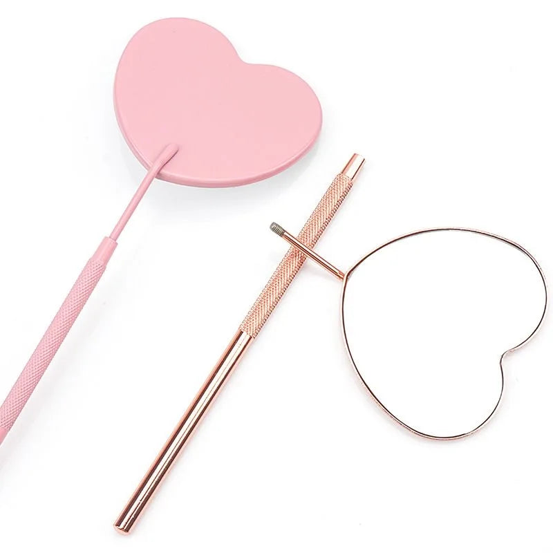 Eyelash Extensions Checking Mirror Heart Shape Stainless Steel Qme
