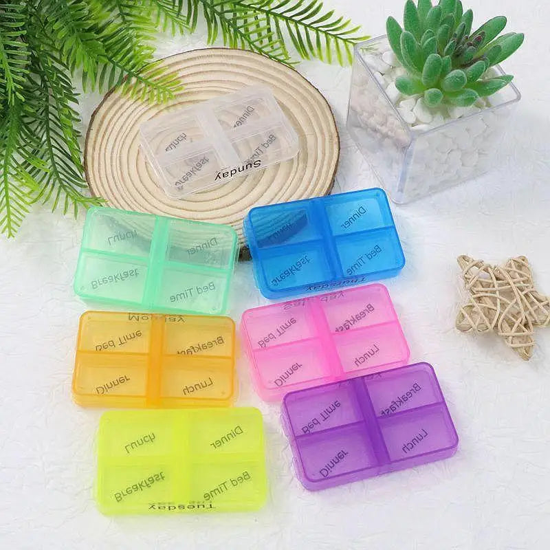 28Grid Portable Small Medicine Box 7-day Medication Packaging Qme