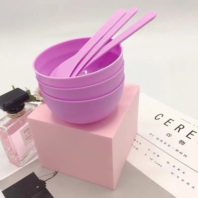 Small DIY Face Masks Mud Bowl Spoon Portable Beauty Tools Homemade Qme
