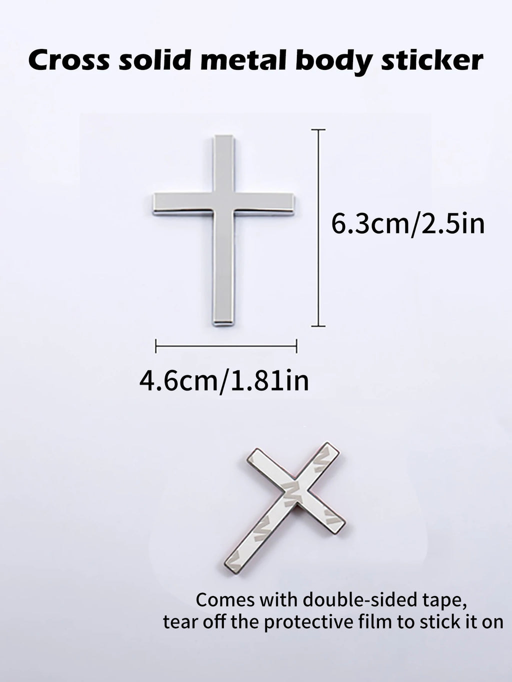 Metal Cross Car Bumper Sticker Rear Decor Scratch Protection Cover Qme