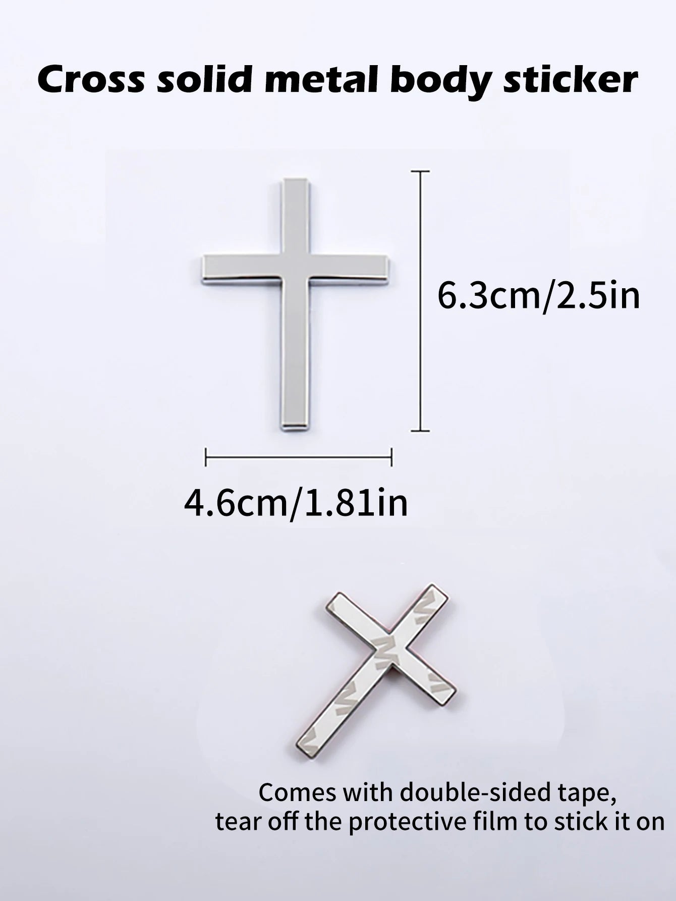 Metal Cross Car Bumper Sticker Rear Decor Scratch Protection Cover Qme