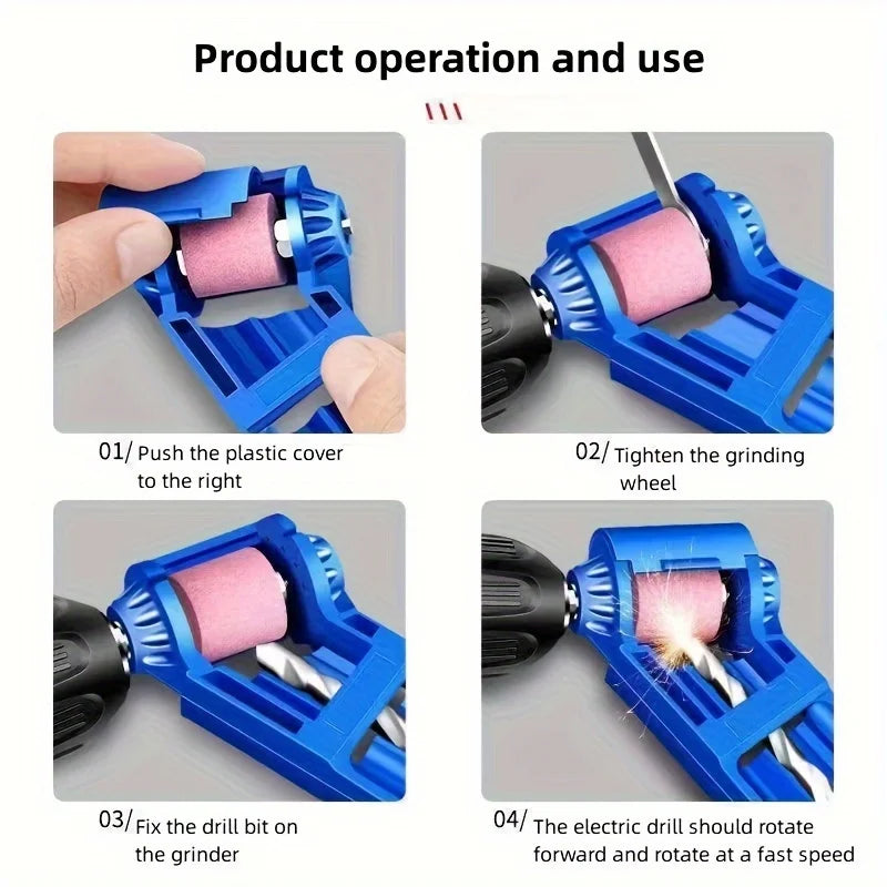 1set Diamond bit sharpener, fixed angle rotary bit polishing tool, plastic body, corundum abrasive Qme
