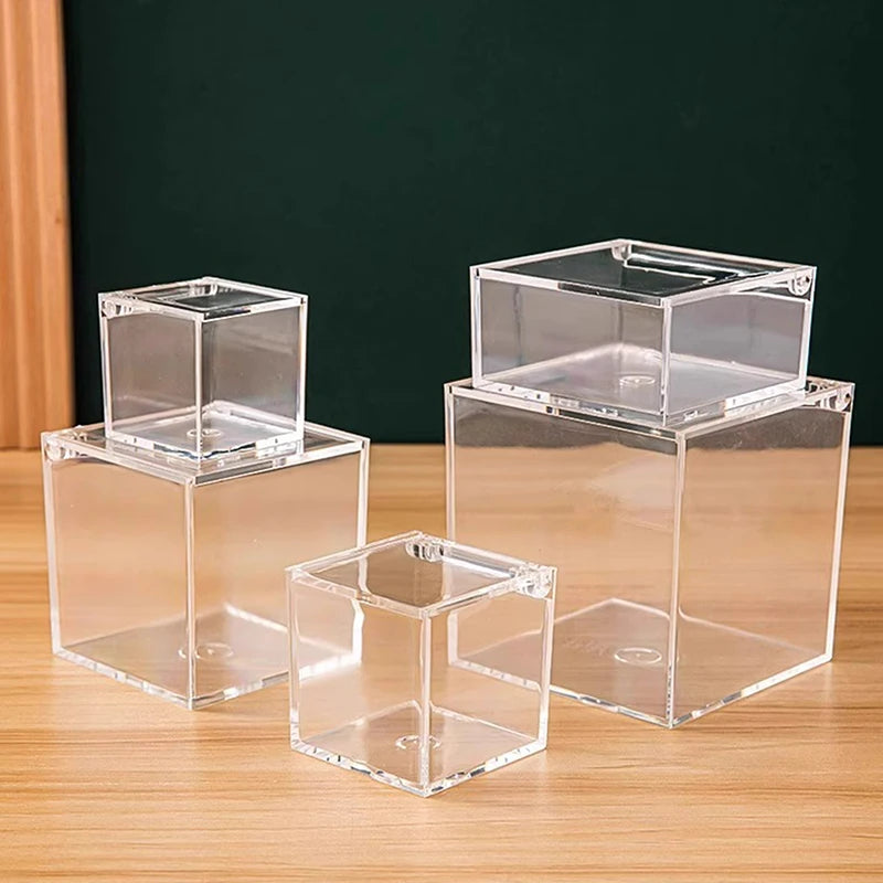 Transparent Acrylic Dust Cover Party Decor Plastic Box Durable Multi Qme