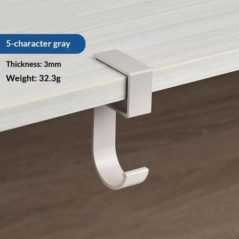 Desk Bag Hook Anti-Slip Sleek Hanger For Office & Student Desk Storage Punch-free Removable Utility Table Hooks Purse Hook Qme C