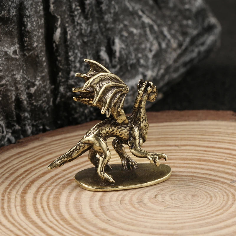 Mythical Beast Figurines Retro Home Feng Shui Decoration Solid Copper Qme