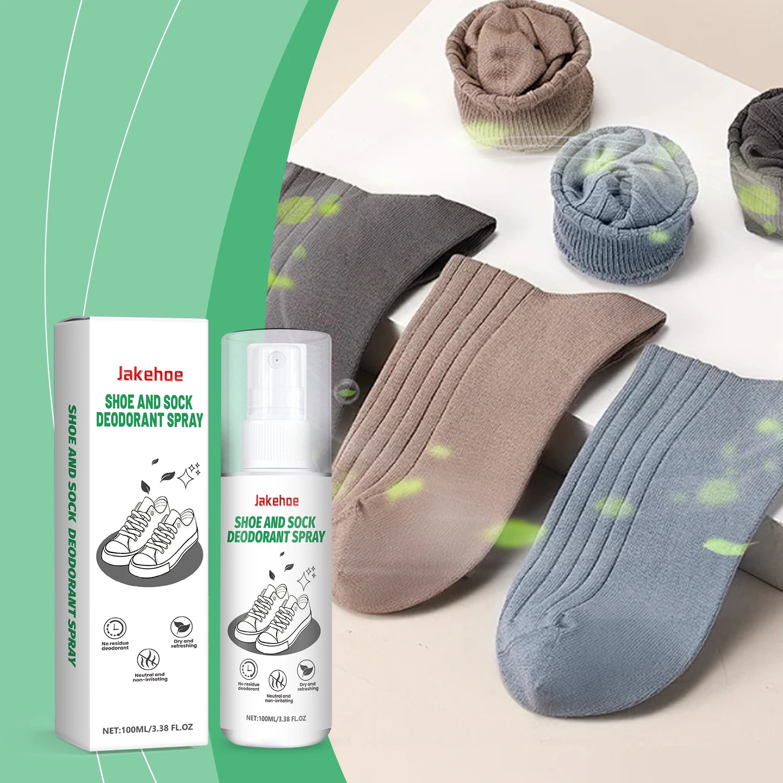 Shoes Deodorizing Spray Quickly Eliminate Odor Long Lasting Fragrance Refreshing Effective Antibacterial Shoe and Sock Deodorant Qme
