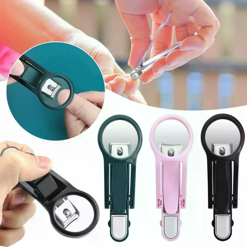 Senior Special Nail Clipper Magnifying Glass Stainless Steel Sharp Qme