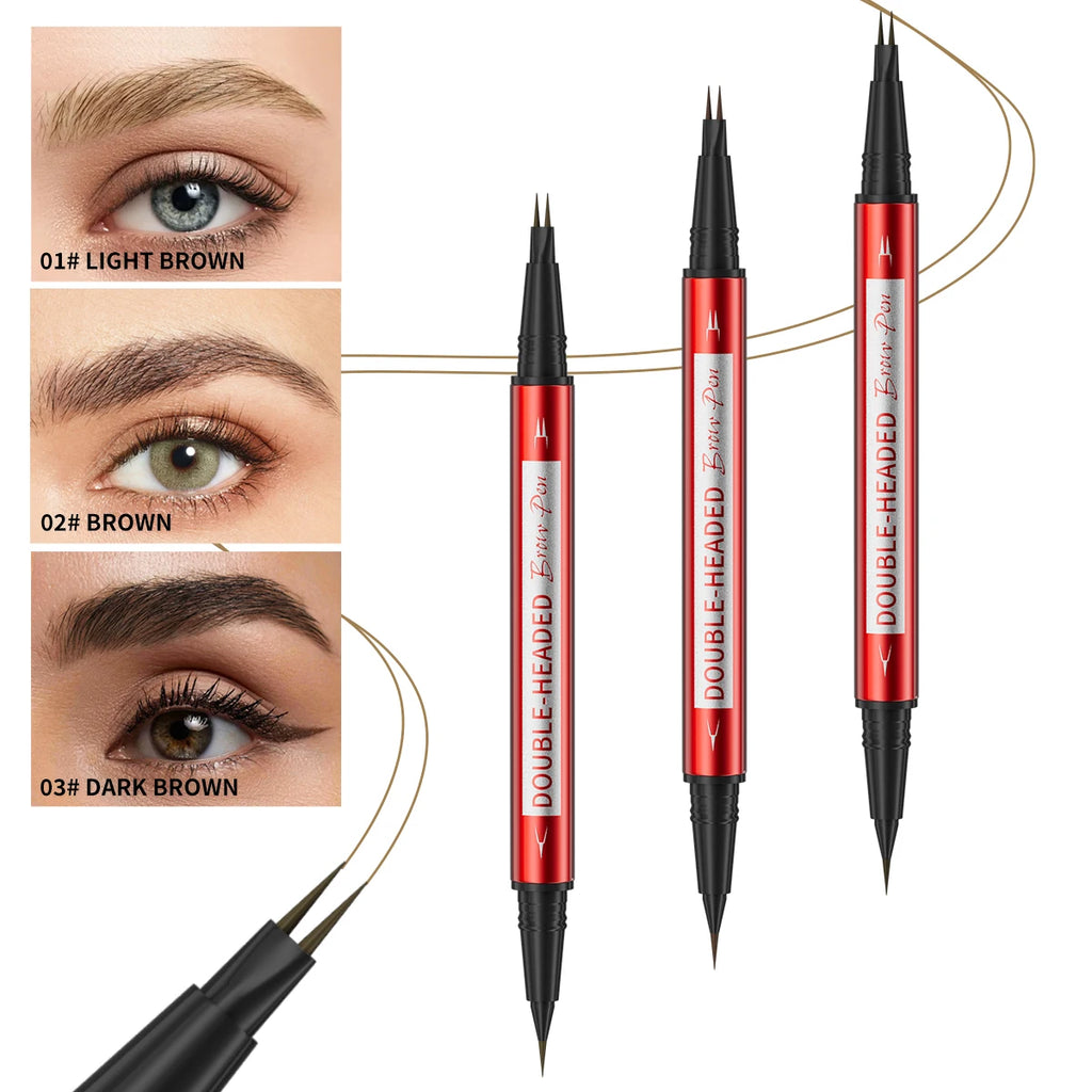 Ultra Fine Eyebrow Pen Long Last Smudge Proof Waterproof Sweat-Proof High Pigmented Easy Applying Liquid Eyeliner Pencil Qme