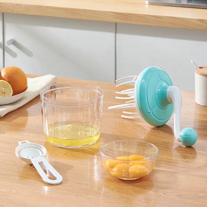Hand-crank Egg Whisk Home Baking Cream White Mixer Portable Semi-auto Qme