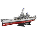 Military Battleship Series Missouri Battleship Crusier Model Building Blocks Bismarck Cruiser Boat Bricks Toy Kid Boy Gift Child Qme No Box