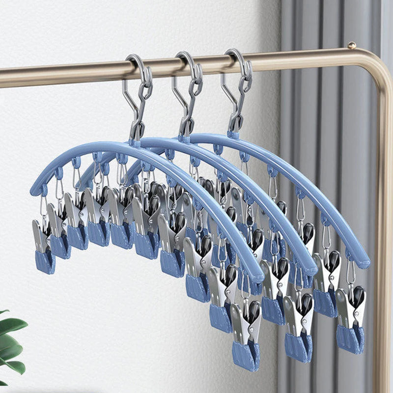 Non-slip Clothes Rack Underwear Clip Towel Hanger Stainless Steel Qme
