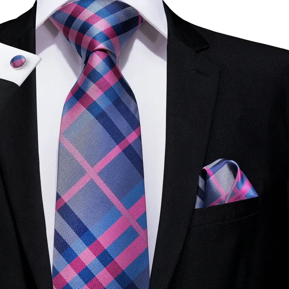 Hi-Tie Designer Mens Tie Luxury Handmade Geometric Necktie Silk Woven Tie Set For Men Business Wedding Neck Tie Square Cufflinks Qme SN-0467