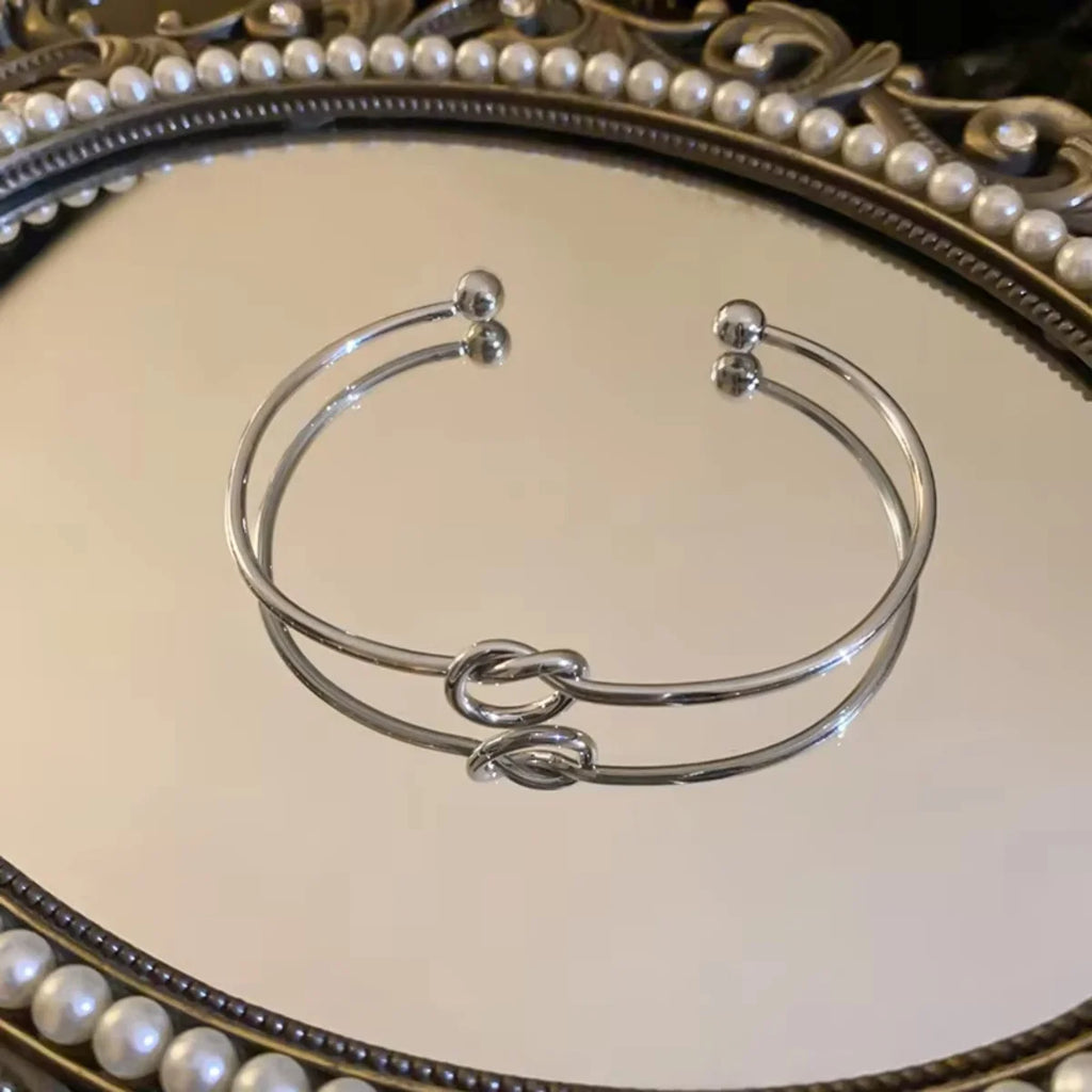 Stainless Steel Bracelets Vintage Men's Fashion Woven Twist Texture Bangles for Women Jewelry Statement Streetwear Goth Gifts Qme