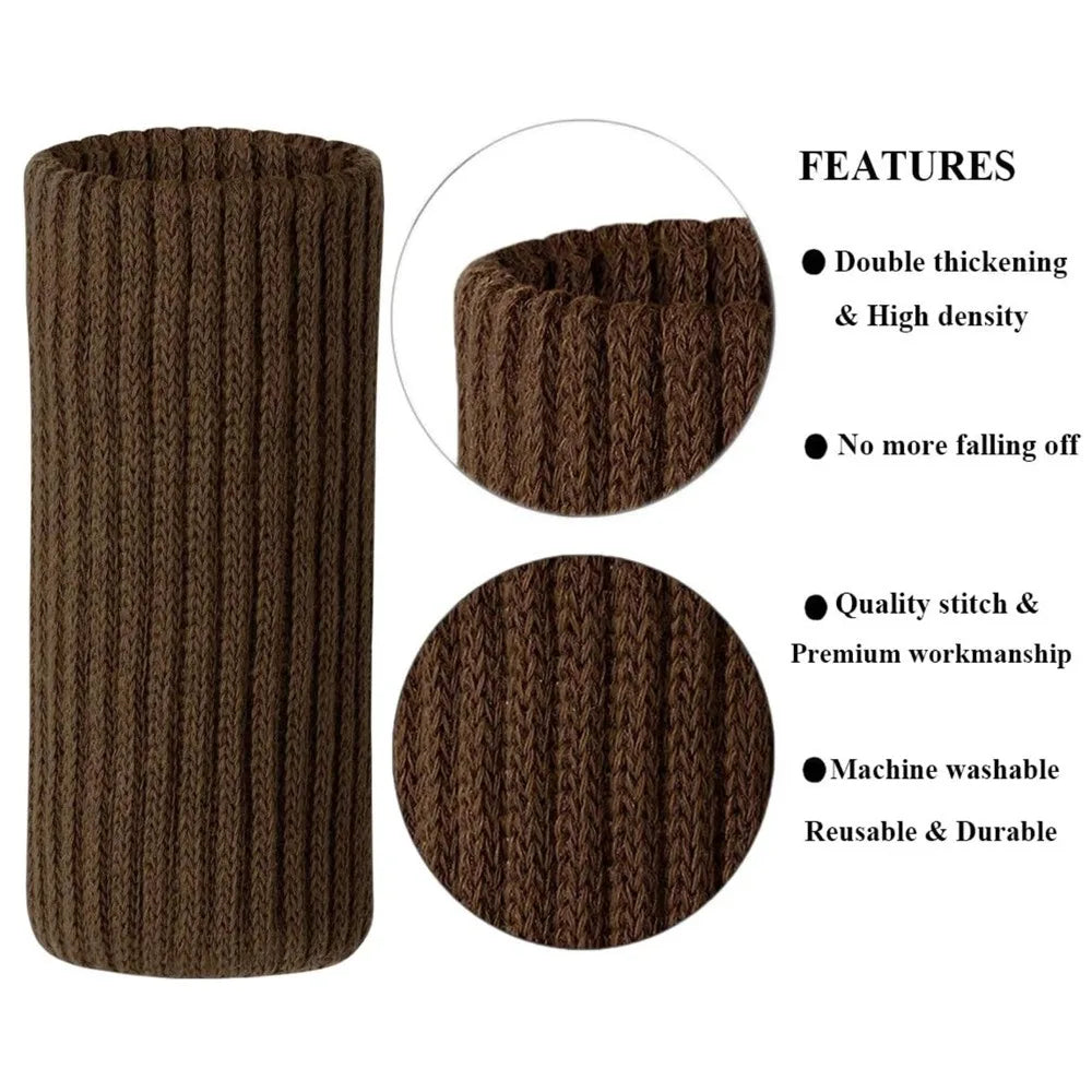 16PCS Knitted Chair Leg Silent Protection Cover Door Handle Wear Resistant Anti Slip Floor Scratch Protection Furniture Foot Mat Qme