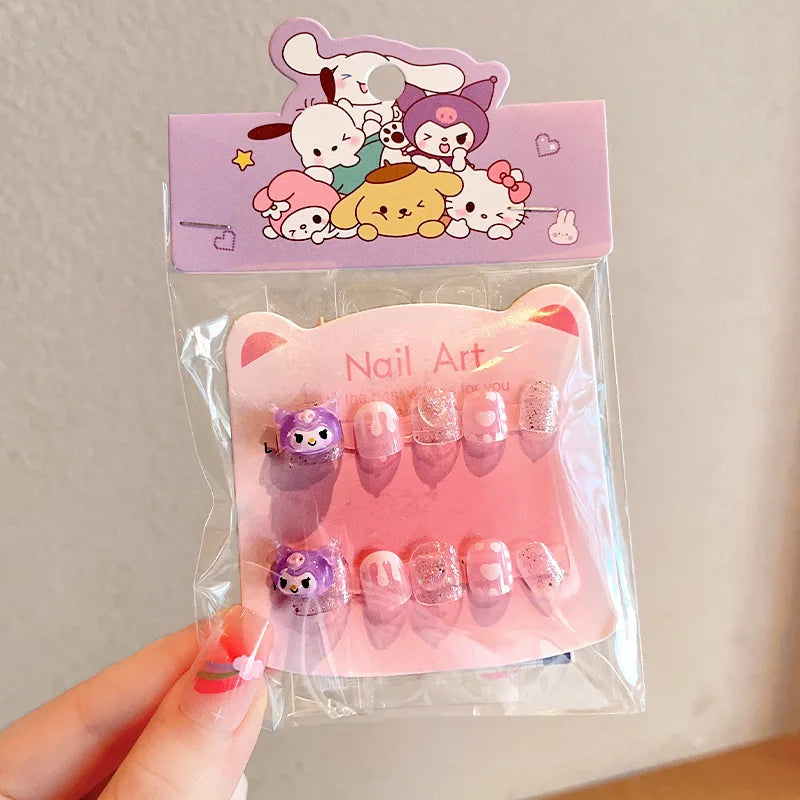 Hello Kitty Kuromi Nail Stickers New Cartoon-Style Stickers Safe, Non-Toxic, Odorless, and Easy to Apply Qme 3