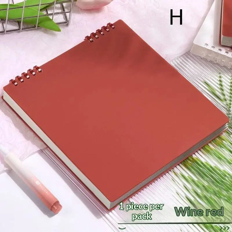 60 Sheets Flip Loose Leaf Notebook Thick No Bleed Grid Pages Binder Qme H