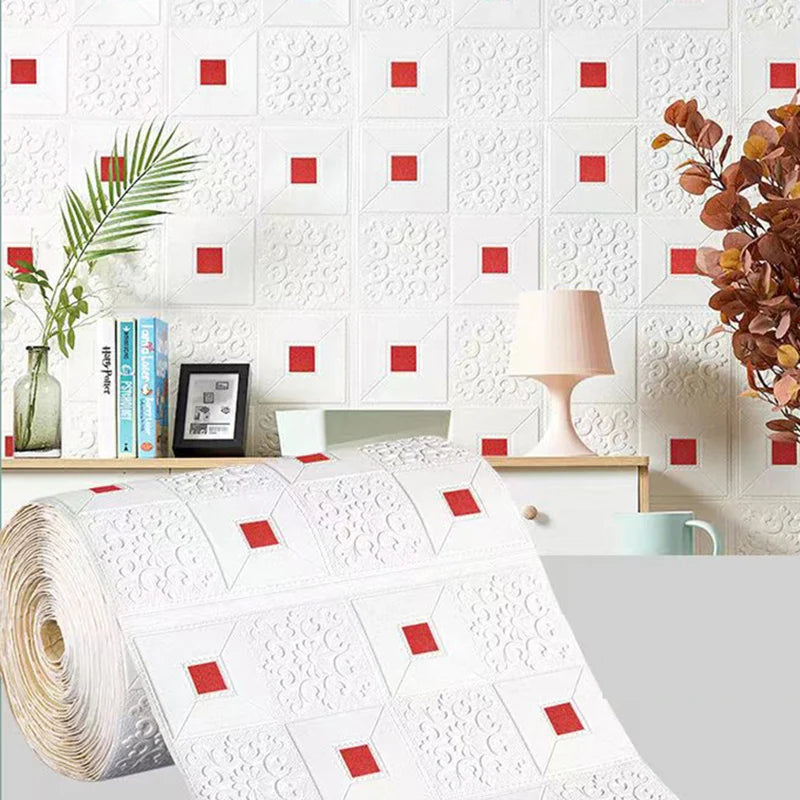 70cm High Quality DIY 3D Wallpaper Moisture Proof Modern Home Decoration Self-adhesive Waterproof Wall Stickers Brick Pattern Qme