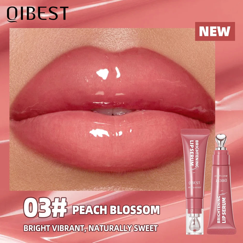 QIBEST Mirror Watery Crystal Jelly Lipgloss Tint Long Lasting Moisturizing Lipstick Shiny Glitter Lip Glaze Nourishing Makeup Qme 03